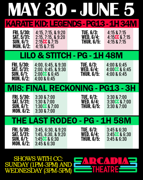 MAY 30 - JUNE 5 POCKET SCHEDULE