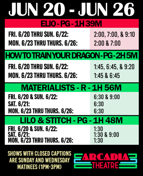 weeklyshowtimes POCKET SUMMER 2025 JUNE 20 3S